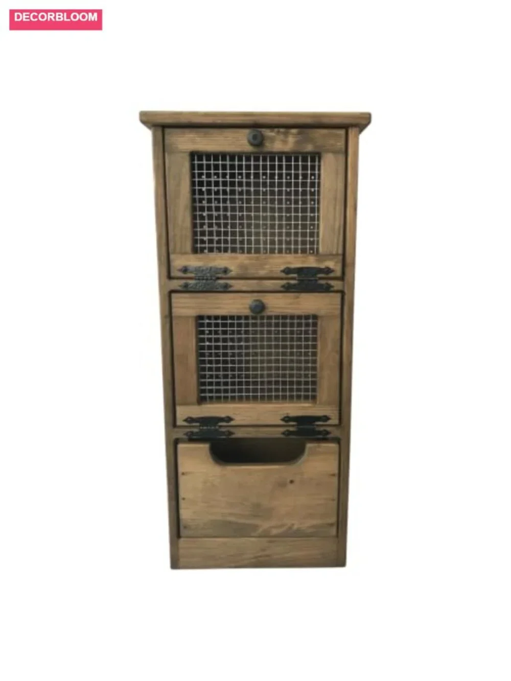 Solid Pine Wood Veggie Bin Rustic Food Storage Container